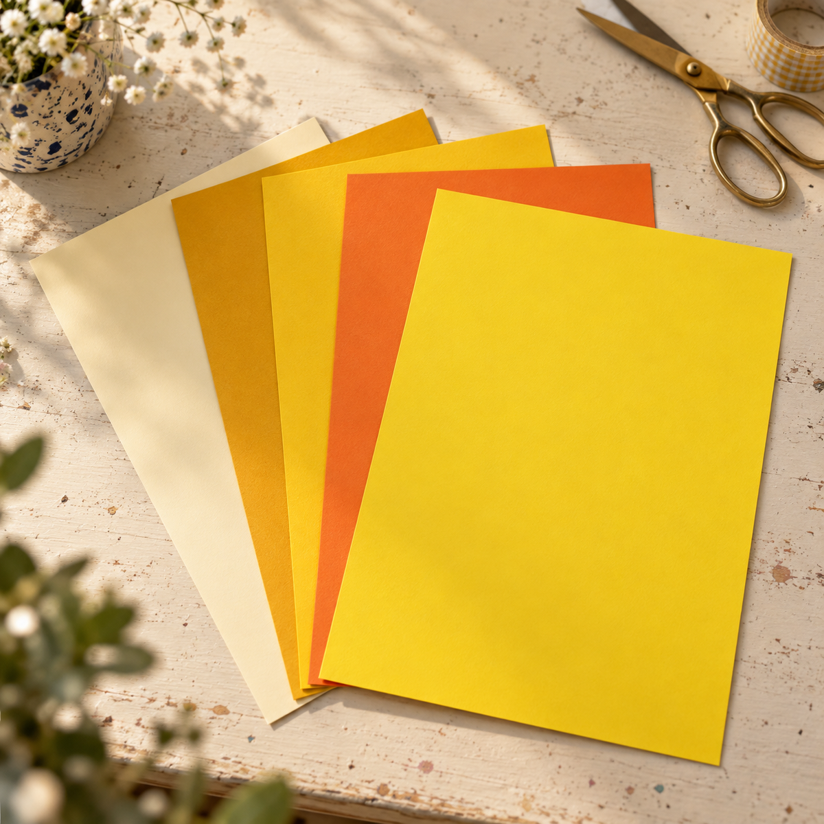 Sunshine Brights A4 230gsm Card Pack – 5 Coordinated Colours